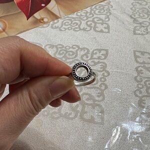 Vintage 925 Sterling Silver Open Circle Ring Minimalist Dotted Eternity Size 6